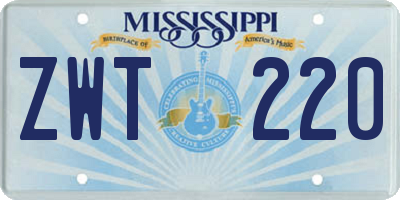 MS license plate ZWT220