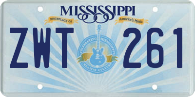 MS license plate ZWT261
