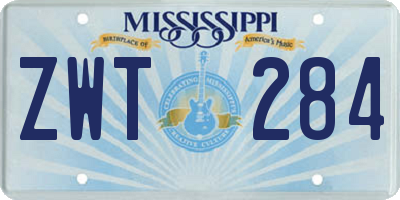MS license plate ZWT284