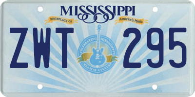 MS license plate ZWT295