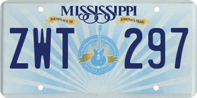 MS license plate ZWT297