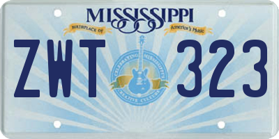 MS license plate ZWT323