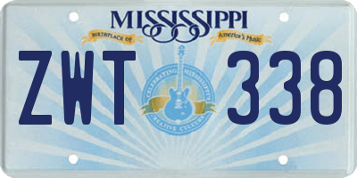 MS license plate ZWT338