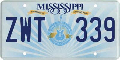 MS license plate ZWT339
