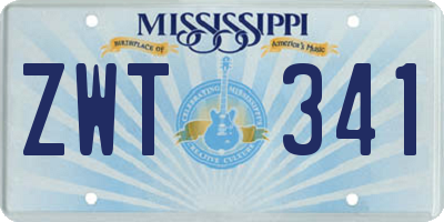 MS license plate ZWT341