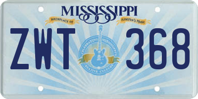 MS license plate ZWT368