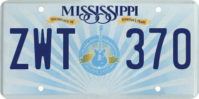 MS license plate ZWT370