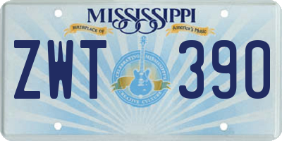MS license plate ZWT390