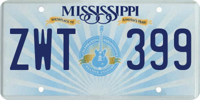 MS license plate ZWT399