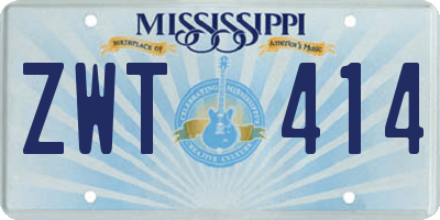 MS license plate ZWT414