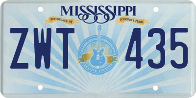 MS license plate ZWT435