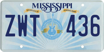 MS license plate ZWT436