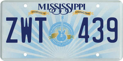 MS license plate ZWT439
