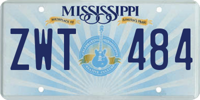 MS license plate ZWT484