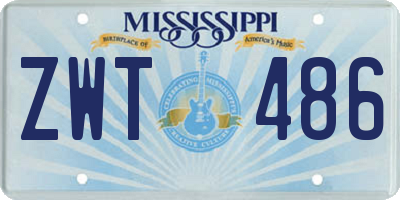MS license plate ZWT486