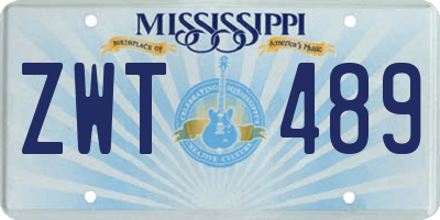 MS license plate ZWT489
