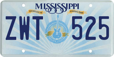 MS license plate ZWT525
