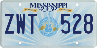 MS license plate ZWT528