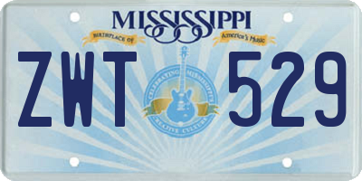 MS license plate ZWT529