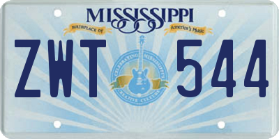 MS license plate ZWT544