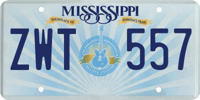 MS license plate ZWT557