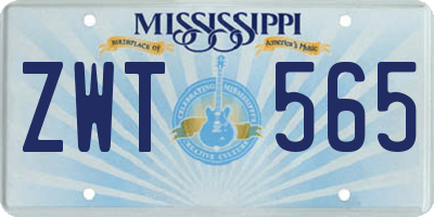 MS license plate ZWT565
