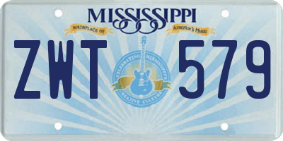MS license plate ZWT579