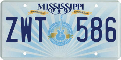 MS license plate ZWT586