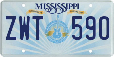 MS license plate ZWT590