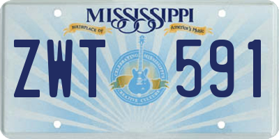 MS license plate ZWT591