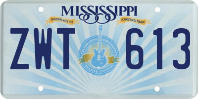 MS license plate ZWT613