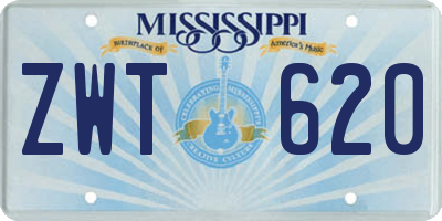 MS license plate ZWT620