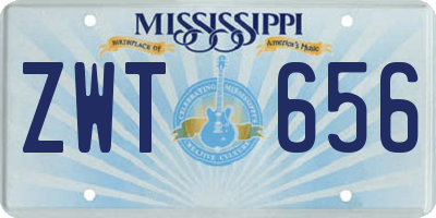 MS license plate ZWT656