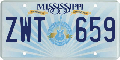MS license plate ZWT659