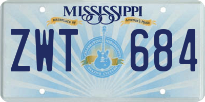 MS license plate ZWT684