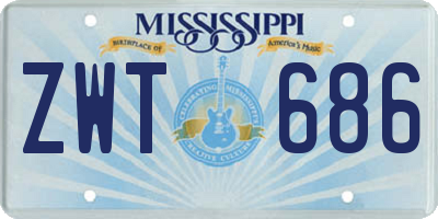 MS license plate ZWT686