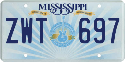 MS license plate ZWT697