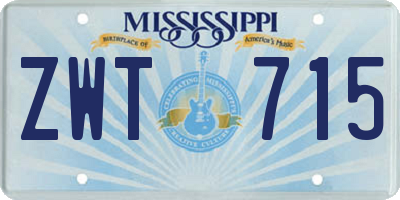 MS license plate ZWT715