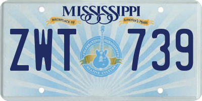 MS license plate ZWT739