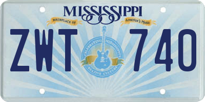 MS license plate ZWT740