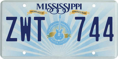 MS license plate ZWT744