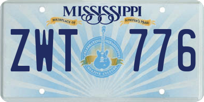 MS license plate ZWT776
