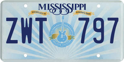 MS license plate ZWT797