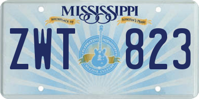 MS license plate ZWT823