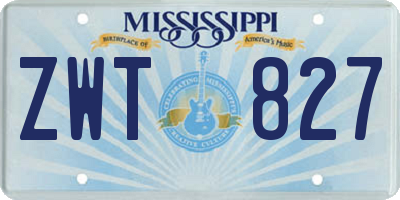 MS license plate ZWT827