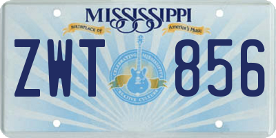 MS license plate ZWT856