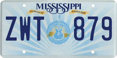 MS license plate ZWT879