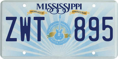 MS license plate ZWT895