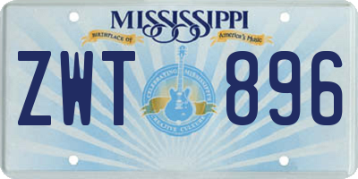 MS license plate ZWT896