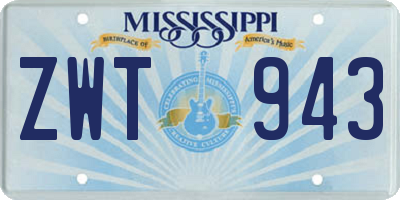 MS license plate ZWT943